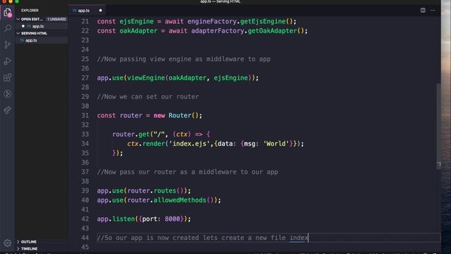 Rendering HTML,CSS and Static Files inside Deno with View Engine Template | Deno Tutorial смотреть онлайн