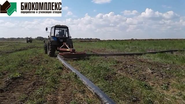 Шлангоукладчик. Перемещение шлангов по полю. смотреть онлайн