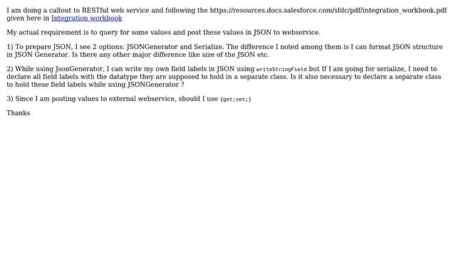 Salesforce: Prepare JSON string to post data to a RESTful webservice смотреть онлайн