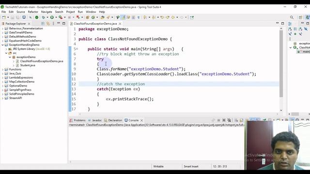 ClassNotFoundException in Java | Exception Handling in Java смотреть онлайн