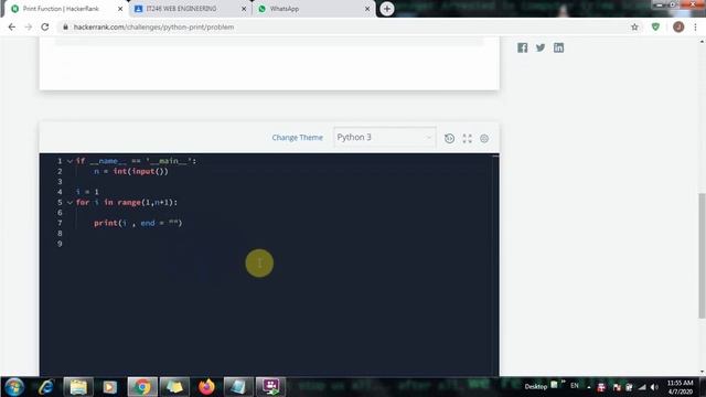 Print Function || Python 3 || HackerRank смотреть онлайн