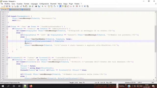 #32 - Blacklist AGGIORNATA - Tutorial Bot Telegram PhP [ITA] смотреть онлайн