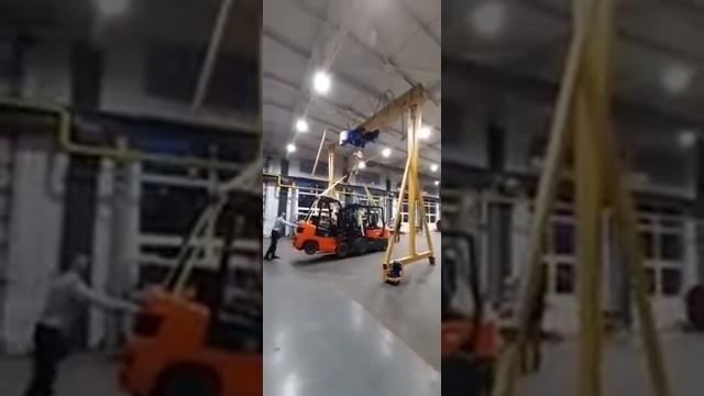 Мобильный козловой кран электрический / мобильное перегрузочное устройство с электроприводом (МПУ) смотреть онлайн