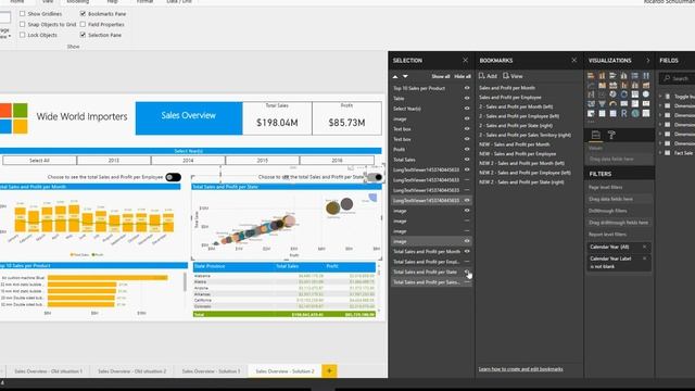 Power BI Bookmarking - Selected Visuals (update December 2017) смотреть онлайн