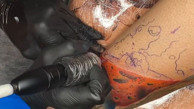 saturn tattoo timelapse / watercolor tattoo / galaxy tattoo / color tattoo / solar system / how to смотреть онлайн