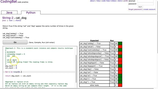 Codingbat - cat_dog (Python) смотреть онлайн