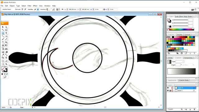 Sketch to Vector - Drawing a Ship Helm Logo in Real Time using Adobe Illustrator смотреть онлайн