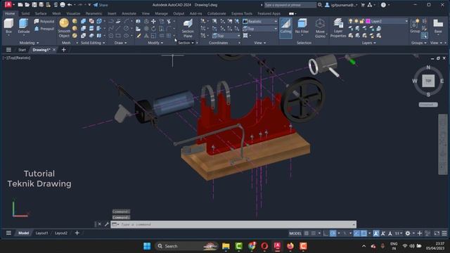 AutoCAD 2024 | Rangkaian Mechanical Drawing 3d and 2d Part 15 смотреть онлайн