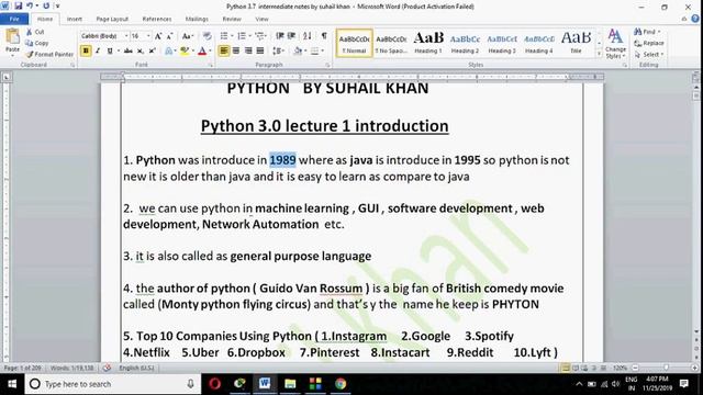 Python in ENGLISH Lecture -1 Introduction To Python +91 9773038607 For Online Class Contact me смотреть онлайн