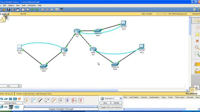 Настройка статической маршрутизации через промежуточный маршрутизатор. Шаг 4 смотреть онлайн