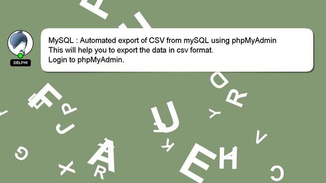 MySQL : Automated export of CSV from mySQL using phpMyAdmin смотреть онлайн