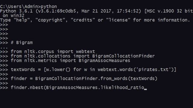 NLTK Text Processing 09 - Bigrams смотреть онлайн