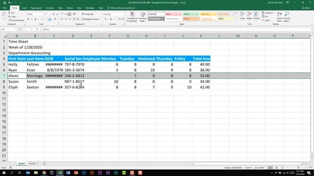 Excel 2019 Exam MO-200 - Manage Data Cells and Ranges Part 1 смотреть онлайн
