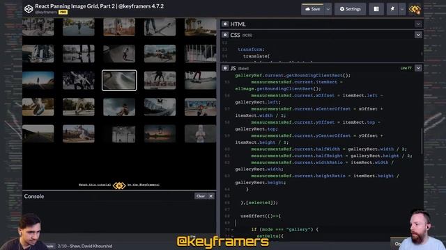 LIVE: React Panning Image Grid, Part 2 | @keyframers 4.7.2 смотреть онлайн