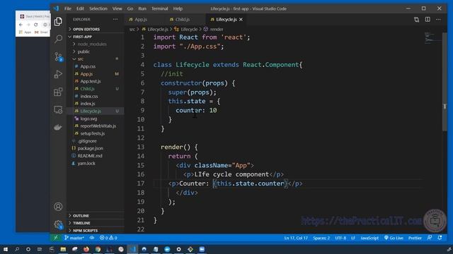 React JS 14 - Constructors, Component Did Mount and Binding a method examples. Practical IT. смотреть онлайн