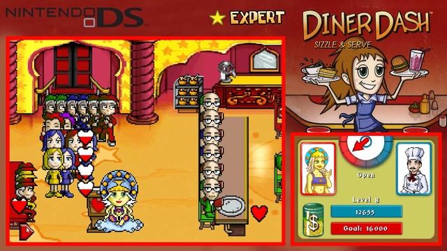 Diner Dash: Sizzle & Serve (Nintendo DS) - 1080p60 HD Walkthrough Part 10 - Goddess, Level 6 to 10 смотреть онлайн
