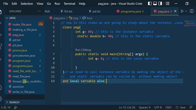 what is instance,static and local variable in java смотреть онлайн