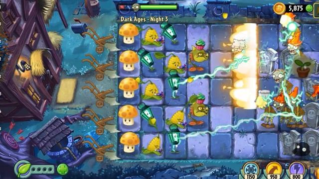 Start the Dark Ages stage, unlocking Sun-shroom, Puff-Shroom and Fume-shroom : PvZ2 (Part 38) смотреть онлайн