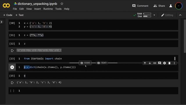 dictionary unpacking in Python смотреть онлайн