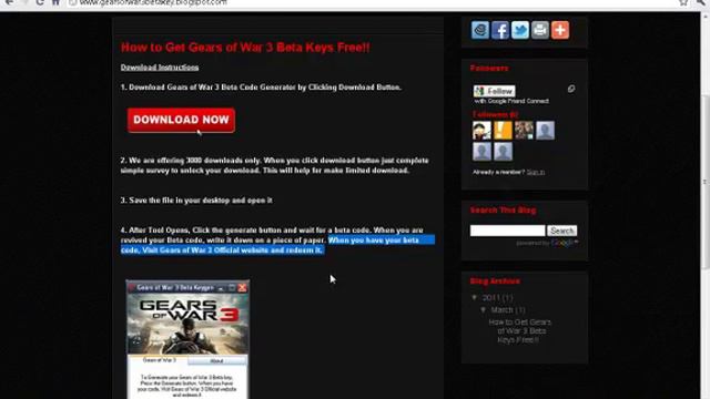 Gears of War 3 Beta Key Generator смотреть онлайн