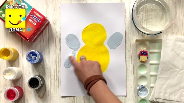 Пчела/Как нарисовать пчелу/Простые рисунки пальчиками/How to draw a bee смотреть онлайн