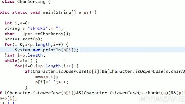 CASE-SPECIFIC Sorting of a string program in java|| java programming || Indo computers || HINDI смотреть онлайн