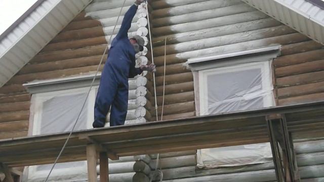 #Покраска деревянного дома. Краска-#Teknos смотреть онлайн