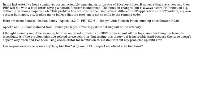 DevOps & SysAdmins: Intermittent PHP error: Undefined function ＜core function＞ смотреть онлайн