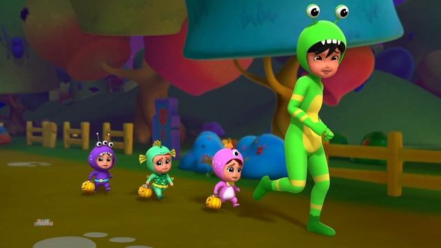 Пять маленьких призраков Хэллоуин музыка и более жуткий потешки для детей смотреть онлайн