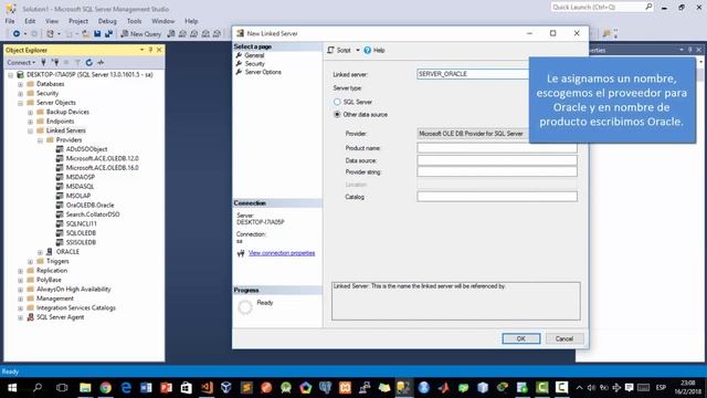 Creación de Linked Server (SQL-Oracle) смотреть онлайн