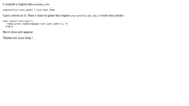 Drupal: Display regions in user-profile.tpl.php смотреть онлайн