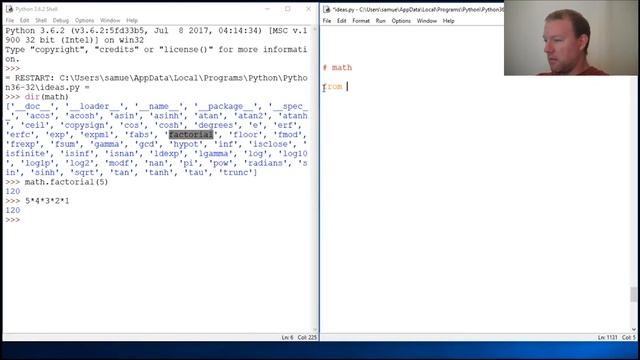 Python Basics Math Module Factorial Method смотреть онлайн