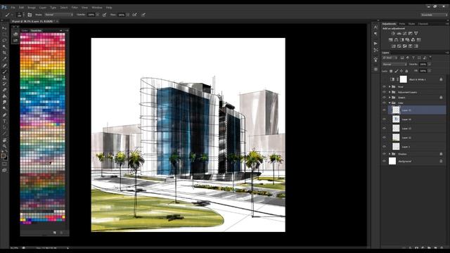 Architectural Design Sketch | Rendering with Marker Brushes! смотреть онлайн