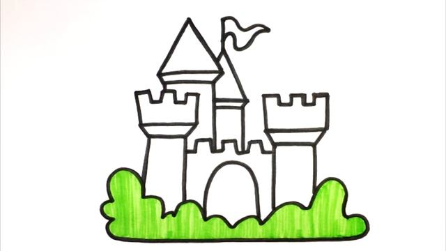 Сурет салу қамал | Как нарисовать замок | How to draw a castle смотреть онлайн