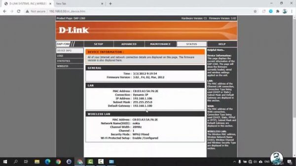 ضبط إعدادات الأكسس بونت D-Link DAP-1160 & D-link DAP-1360