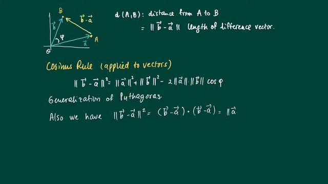 Math 2.1.13: Cosinus rule applied to vectors in Rn смотреть онлайн