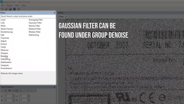 Gaussian Filter: Smooth the Image with a Gaussian Algorithm in Amped FIVE смотреть онлайн