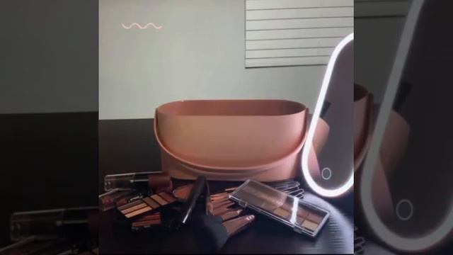 Portable Dressing Table Finishing Boxes Makeup Tools Cosmetic Cases Led Makeup Mirror Vanity box ki смотреть онлайн