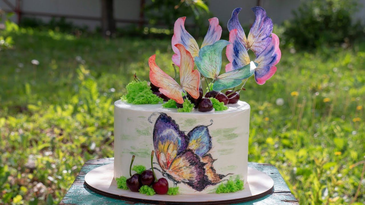 Торт "Бабочки" МК вафельные бабочки ( English Subtitles ) - Я - ТОРТодел! смотреть онлайн