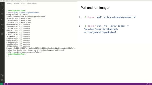 pymaketool quick start in Docker смотреть онлайн