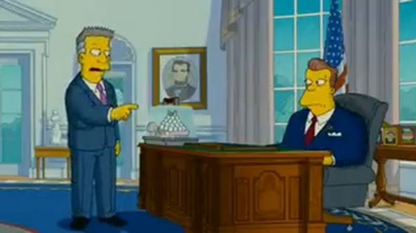 simpsons schwarzenegger president decision making