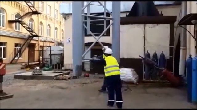 РСК НеваСпецСтрой - монтаж опоры для дымовой трубы 36 м. смотреть онлайн