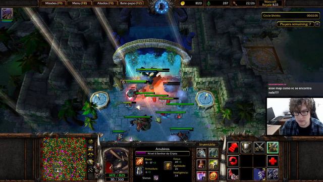 WARCRAFT 3 REFORGED: CRYPT LORD FICOU ROUBADO NO BATTLE ROYALE! Warcraft Royale WC3 Custom Gameplay