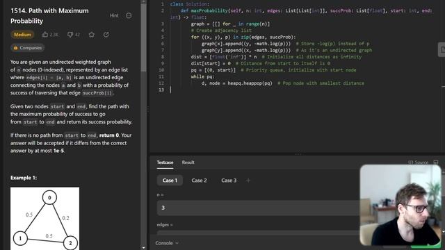 Cracking LeetCode 1514: Path with Maximum Probability - Graphs, Dijkstra's Algorithm, and Python смотреть онлайн