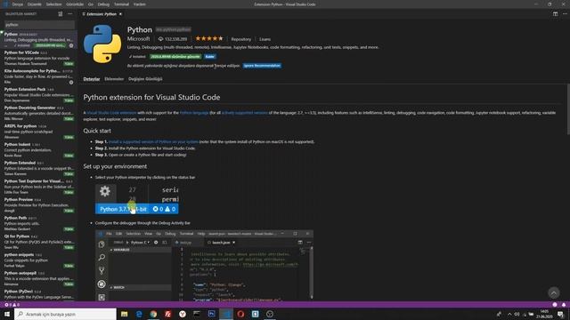 Python 3 Kurulumu ve Visual Studio Code İle Bağlama смотреть онлайн