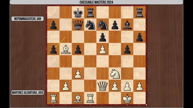 Martinez Alcantara, Jose (2738) -- Nepomniachtchi, Ian (2817), Chessable Masters 2024 Rd 1.4, 1-0