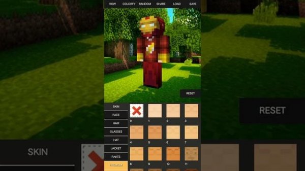 Making Iron Man skin in Minecraft from custom skins for MCPE