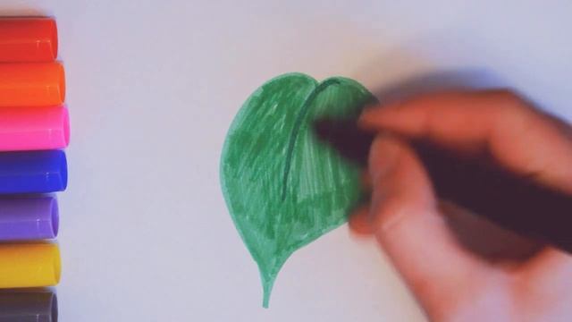 How to draw a piece of wood// art// learn to draw. Video for kids - draw with markers/ Рисуем листо смотреть онлайн