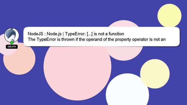 NodeJS : Node.js | TypeError: [...] is not a function смотреть онлайн