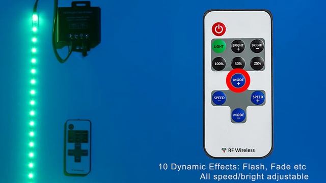 LED Dimmer Single Color with Dynamic Modes RF Remote 20A смотреть онлайн